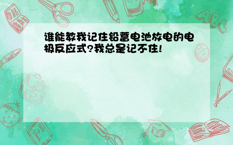 谁能教我记住铅蓄电池放电的电极反应式?我总是记不住!