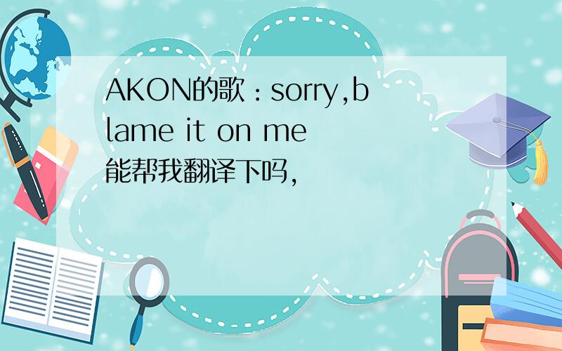 AKON的歌：sorry,blame it on me 能帮我翻译下吗,