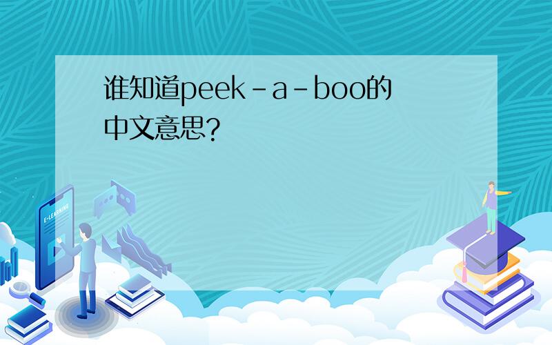 谁知道peek-a-boo的中文意思?