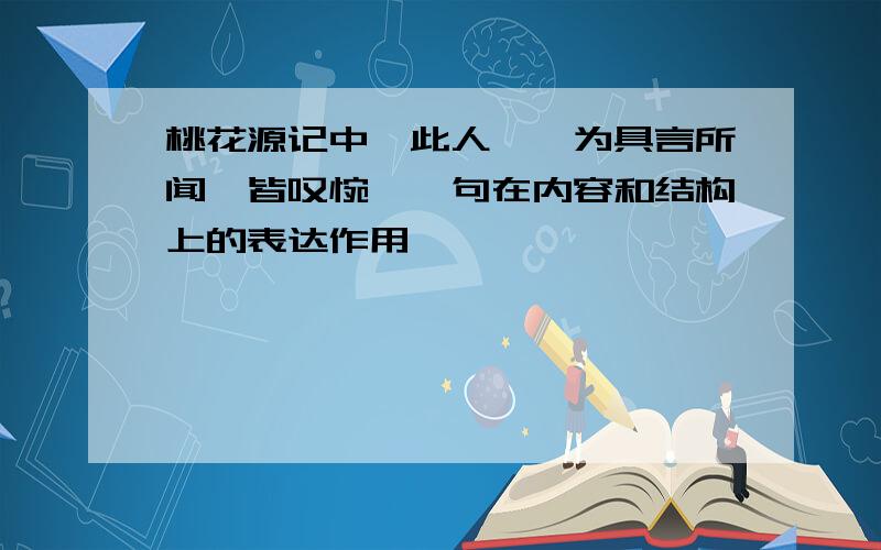 桃花源记中,此人一一为具言所闻,皆叹惋,一句在内容和结构上的表达作用