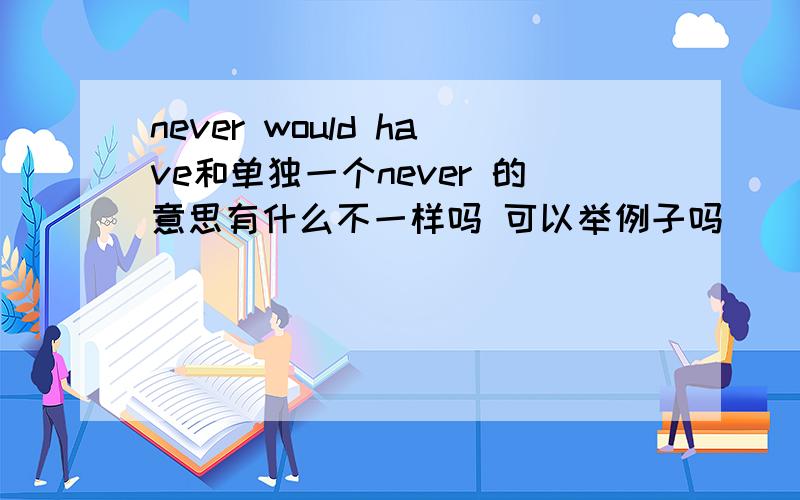 never would have和单独一个never 的意思有什么不一样吗 可以举例子吗