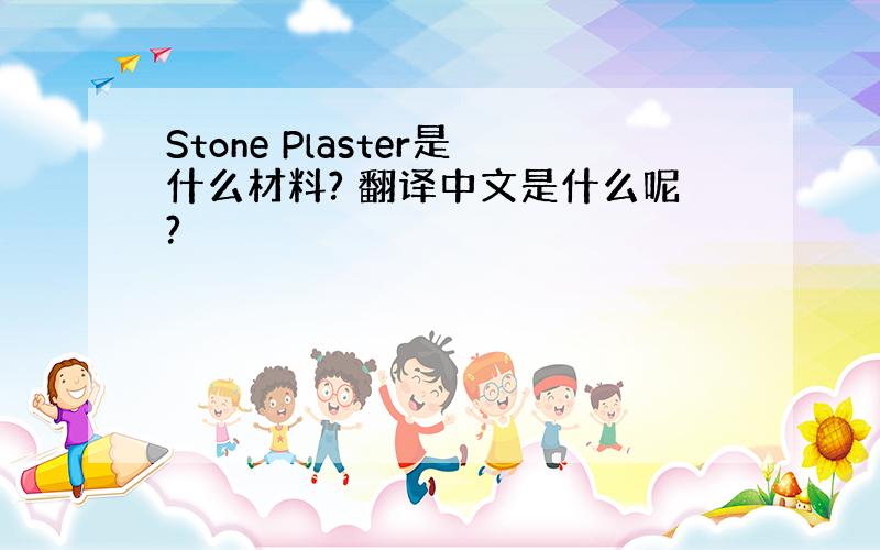 Stone Plaster是什么材料? 翻译中文是什么呢?