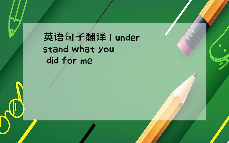 英语句子翻译 I understand what you did for me