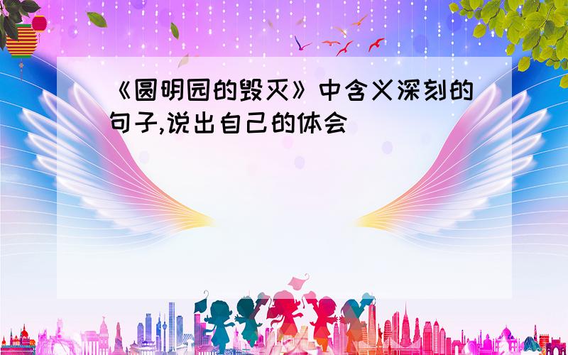 《圆明园的毁灭》中含义深刻的句子,说出自己的体会