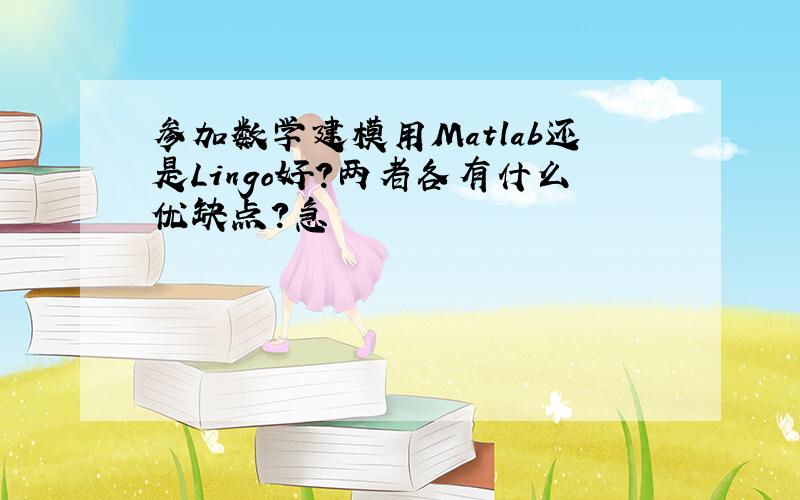 参加数学建模用Matlab还是Lingo好?两者各有什么优缺点?急