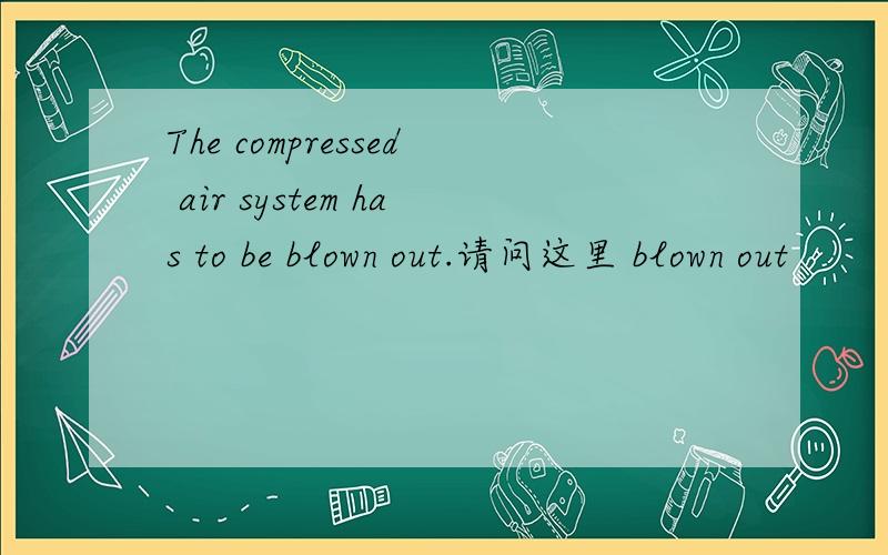 The compressed air system has to be blown out.请问这里 blown out