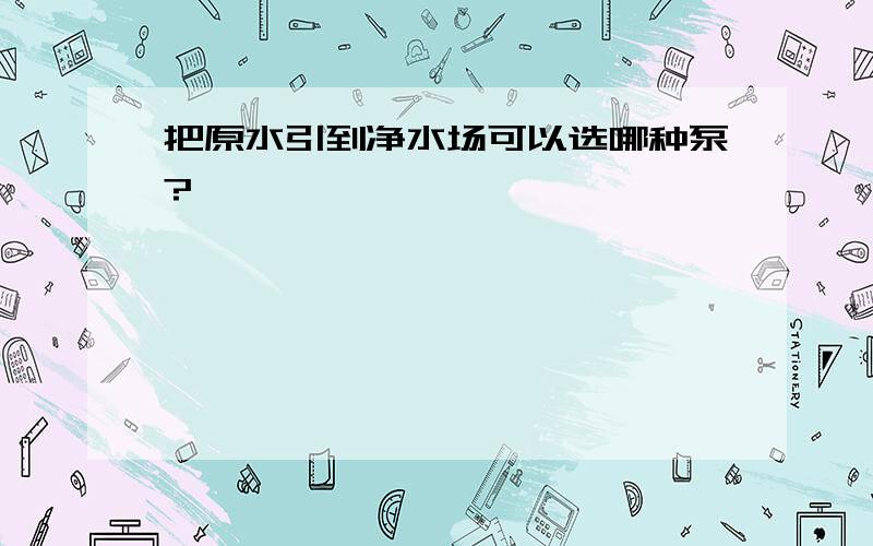 把原水引到净水场可以选哪种泵?