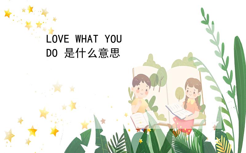 LOVE WHAT YOU DO 是什么意思