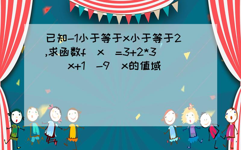 已知-1小于等于x小于等于2,求函数f(x)=3+2*3^(x+1)-9^x的值域