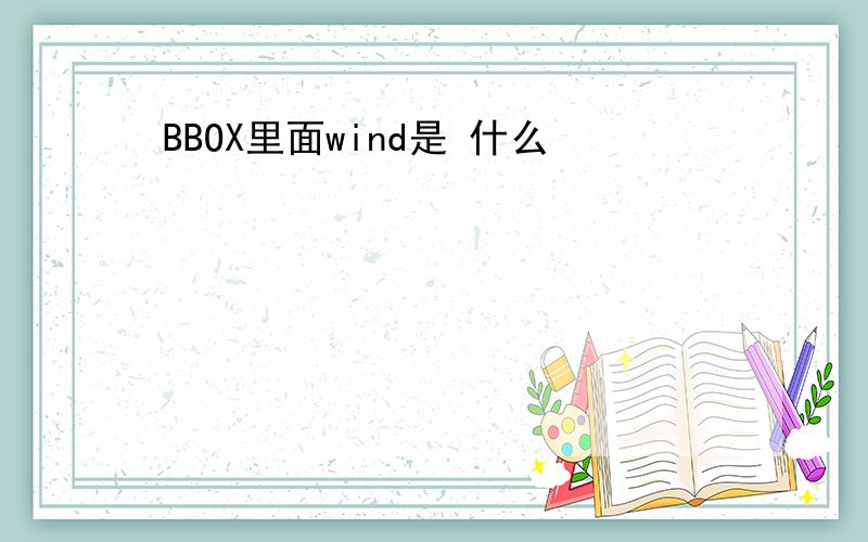 BBOX里面wind是 什么