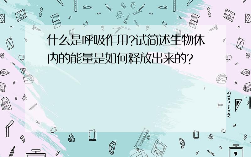 什么是呼吸作用?试简述生物体内的能量是如何释放出来的?