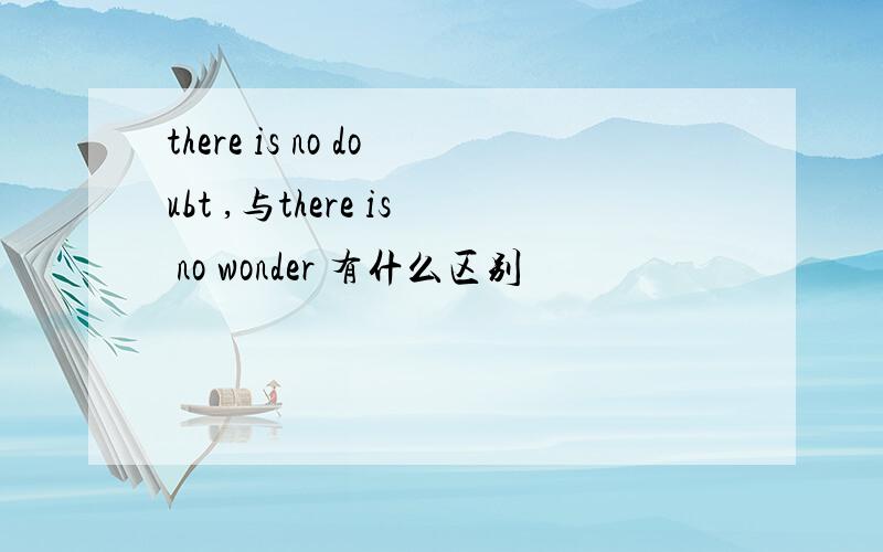 there is no doubt ,与there is no wonder 有什么区别