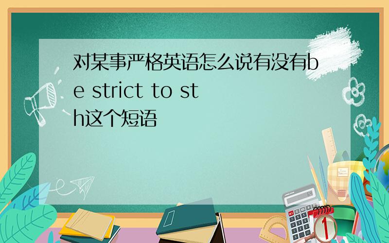 对某事严格英语怎么说有没有be strict to sth这个短语