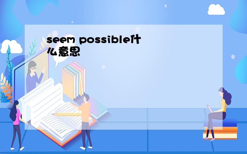 seem possible什么意思