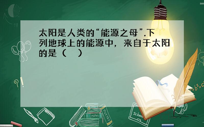 太阳是人类的“能源之母”.下列地球上的能源中，来自于太阳的是（　　）