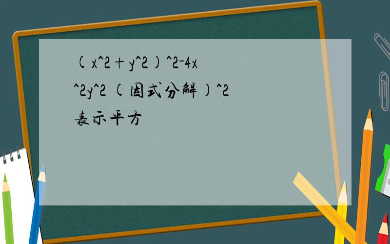 (x^2+y^2)^2-4x^2y^2 (因式分解)^2表示平方