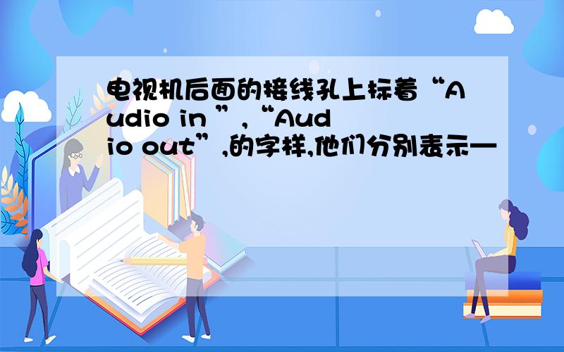 电视机后面的接线孔上标着“Audio in ”,“Audio out”,的字样,他们分别表示—