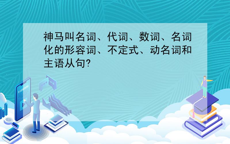 神马叫名词、代词、数词、名词化的形容词、不定式、动名词和主语从句?