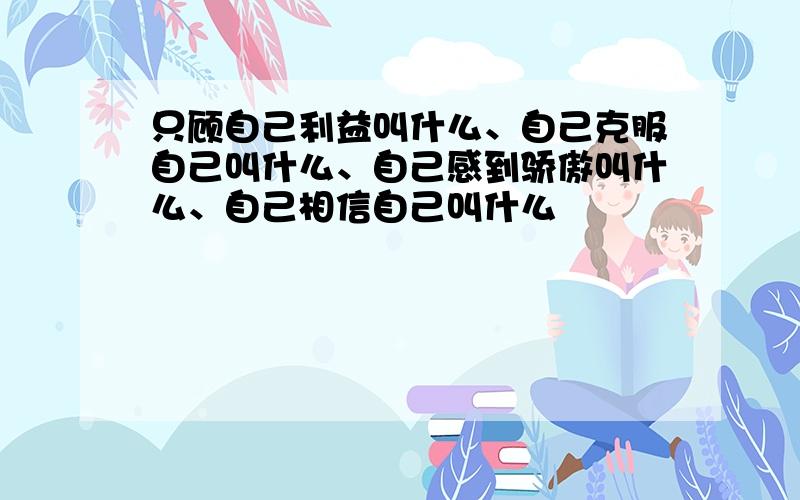 只顾自己利益叫什么、自己克服自己叫什么、自己感到骄傲叫什么、自己相信自己叫什么