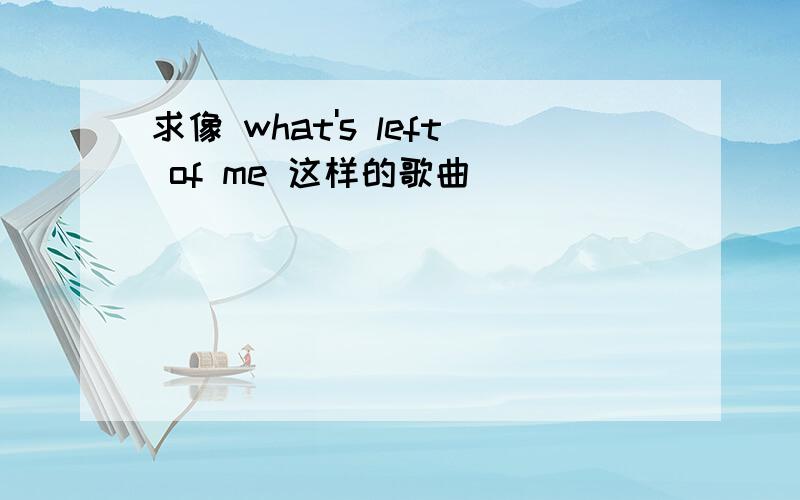 求像 what's left of me 这样的歌曲