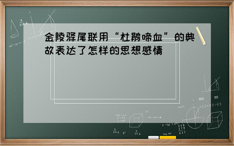 金陵驿尾联用“杜鹃啼血”的典故表达了怎样的思想感情