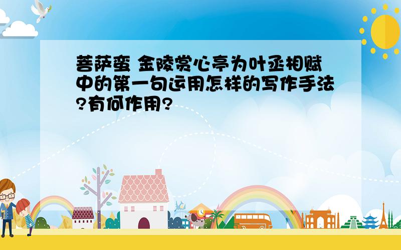 菩萨蛮 金陵赏心亭为叶丞相赋中的第一句运用怎样的写作手法?有何作用?