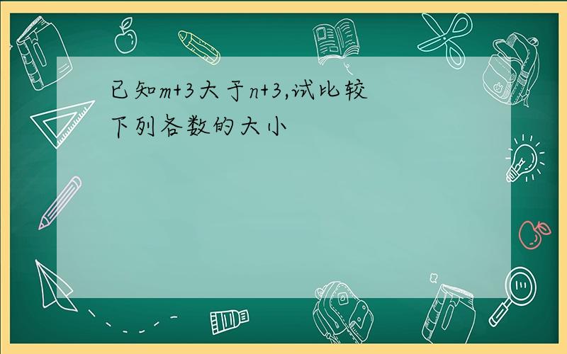 已知m+3大于n+3,试比较下列各数的大小