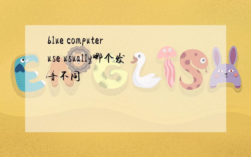 blue computer use usually哪个发音不同