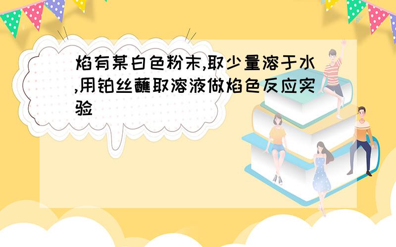 焰有某白色粉末,取少量溶于水,用铂丝蘸取溶液做焰色反应实验