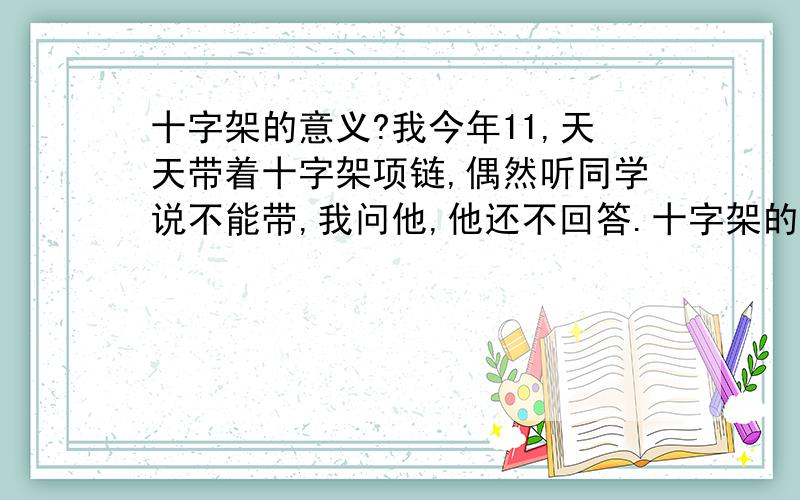 十字架的意义?我今年11,天天带着十字架项链,偶然听同学说不能带,我问他,他还不回答.十字架的真正意义是什么?