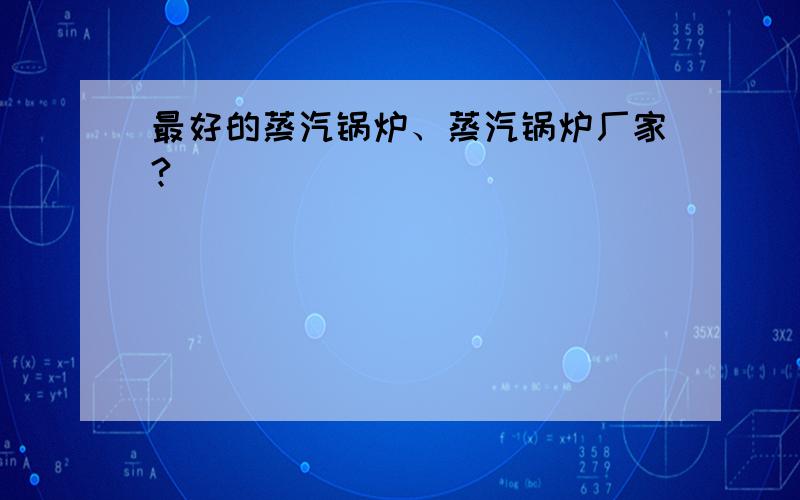 最好的蒸汽锅炉、蒸汽锅炉厂家?