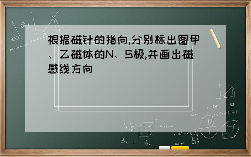 根据磁针的指向,分别标出图甲、乙磁体的N、S极,并画出磁感线方向