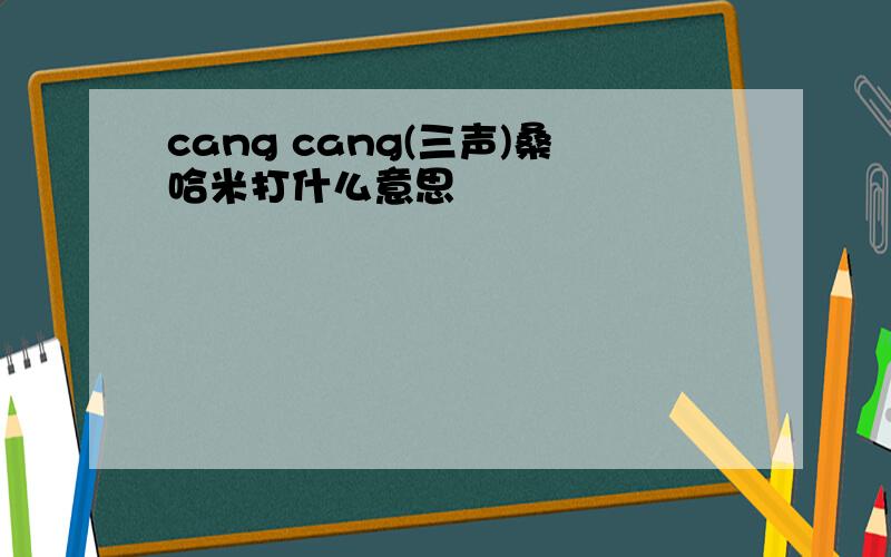 cang cang(三声)桑哈米打什么意思