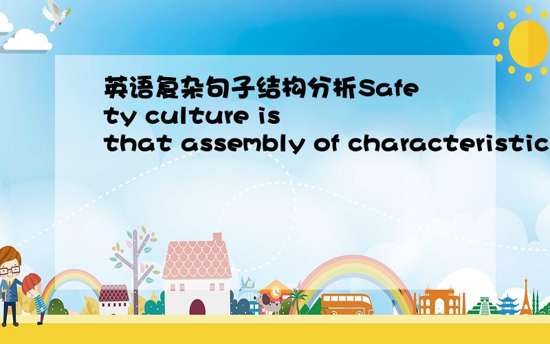 英语复杂句子结构分析Safety culture is that assembly of characteristics