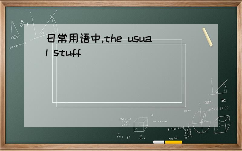 日常用语中,the usual stuff