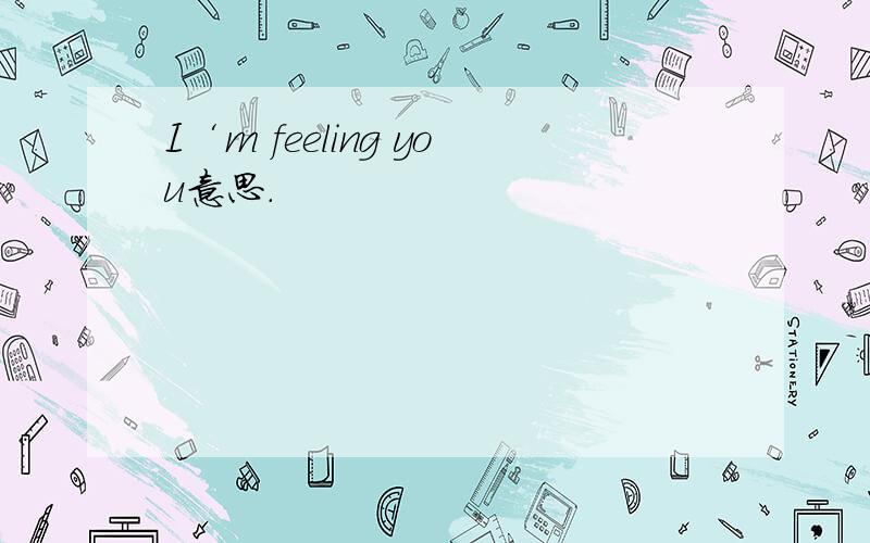 I‘m feeling you意思.