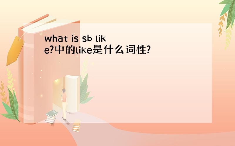 what is sb like?中的like是什么词性?