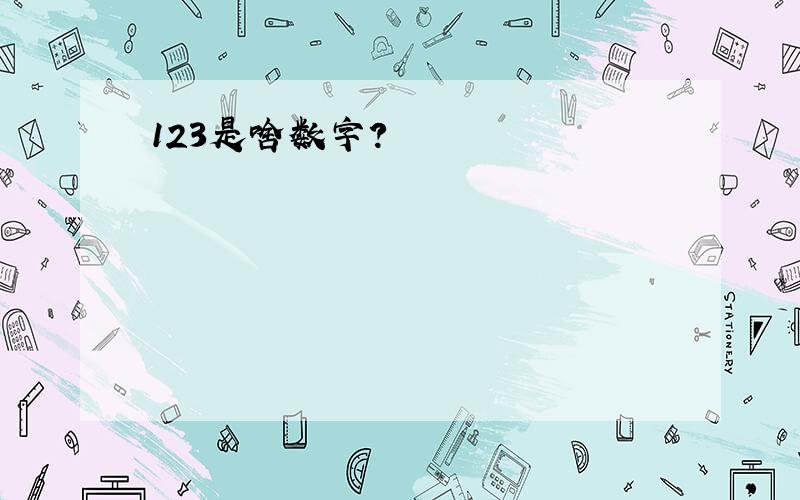 123是啥数字?