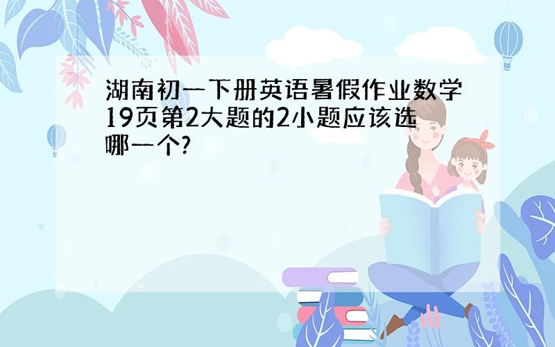 湖南初一下册英语暑假作业数学19页第2大题的2小题应该选哪一个?