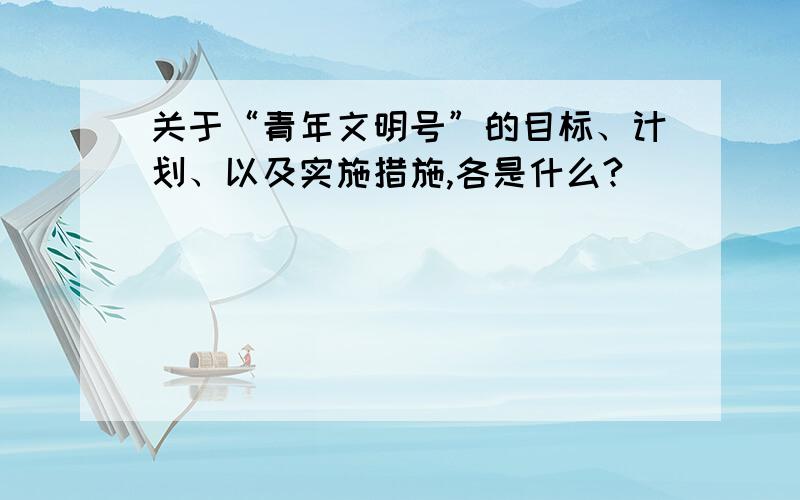 关于“青年文明号”的目标、计划、以及实施措施,各是什么?