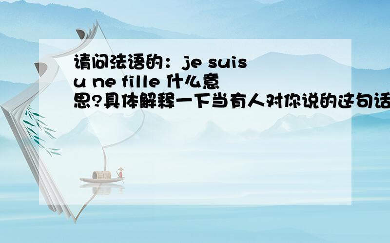 请问法语的：je suis u ne fille 什么意思?具体解释一下当有人对你说的这句话,有什么用意.