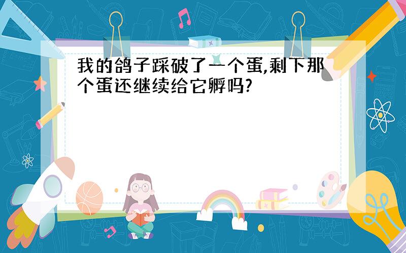 我的鸽子踩破了一个蛋,剩下那个蛋还继续给它孵吗?