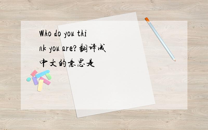 Who do you think you are?翻译成中文的意思是