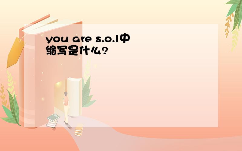 you are s.o.l中缩写是什么?