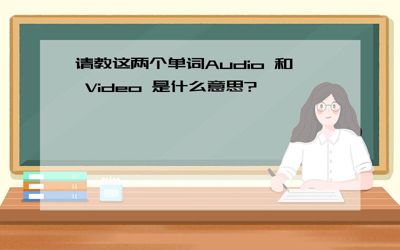 请教这两个单词Audio 和 Video 是什么意思?