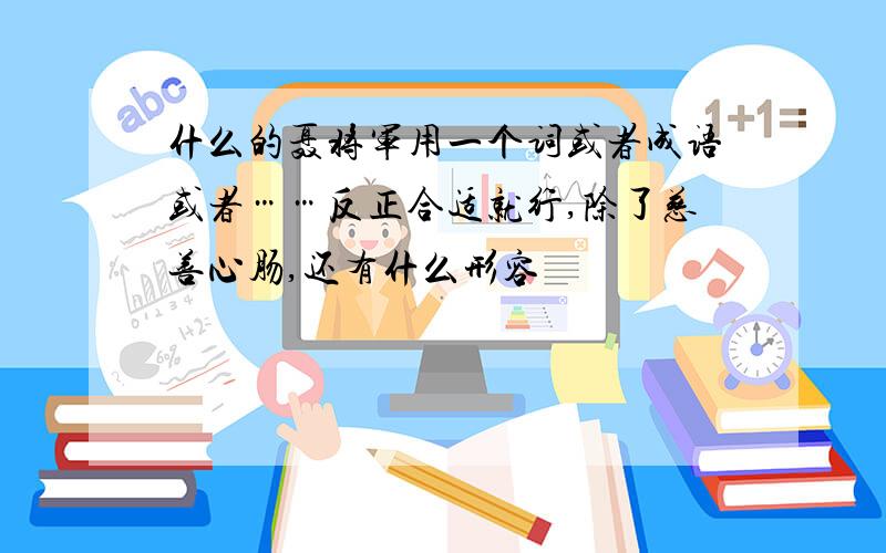 什么的聂将军用一个词或者成语或者……反正合适就行,除了慈善心肠,还有什么形容