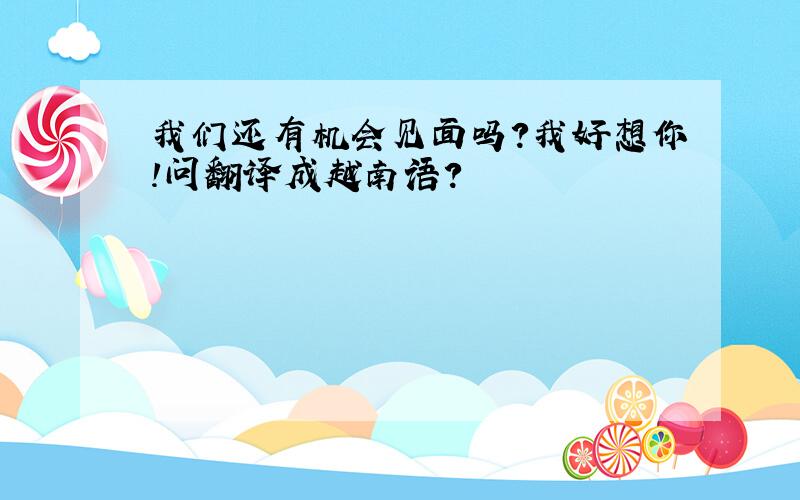 我们还有机会见面吗?我好想你!问翻译成越南语?