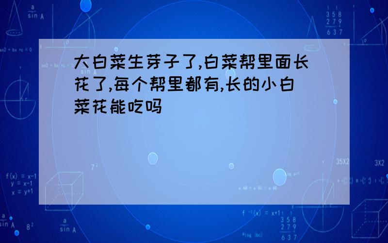 大白菜生芽子了,白菜帮里面长花了,每个帮里都有,长的小白菜花能吃吗