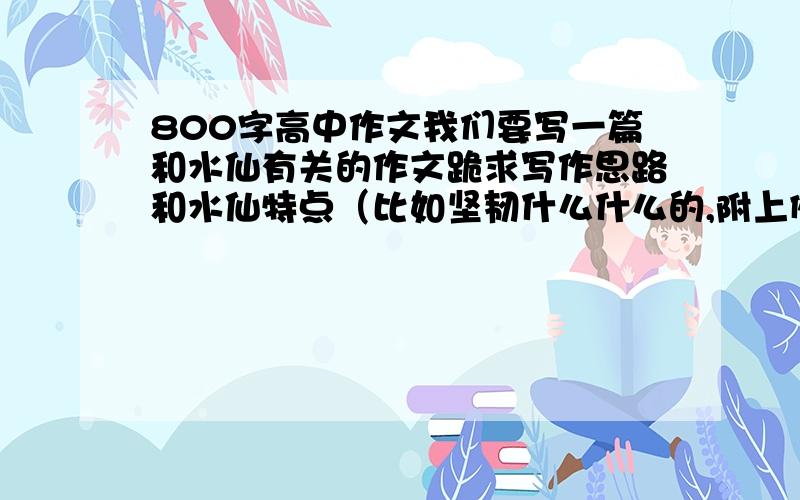 800字高中作文我们要写一篇和水仙有关的作文跪求写作思路和水仙特点（比如坚韧什么什么的,附上例子）小弟最后一点分了,帮忙