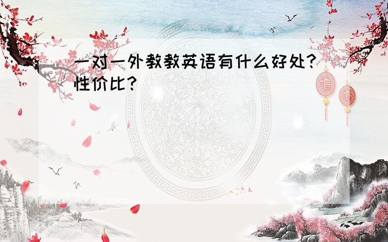 一对一外教教英语有什么好处?性价比?